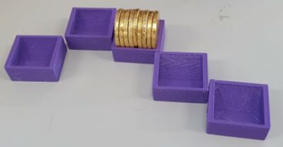 Bakje voor 9 munten stukken gemaakt door 3D printer